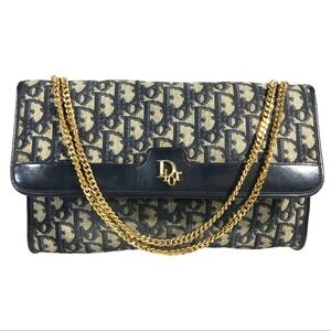 Dior Black and Gold Chain Shoulder Bag
